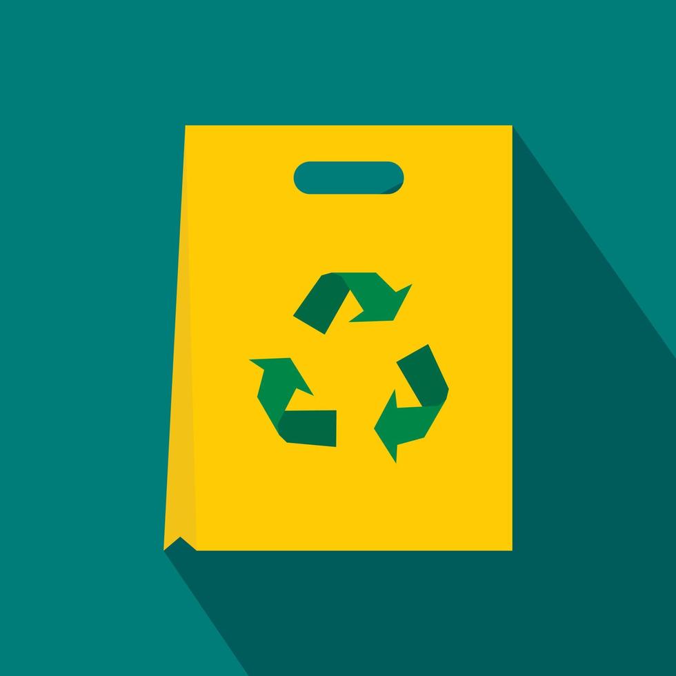 pakket recycling icoon, vlak stijl vector