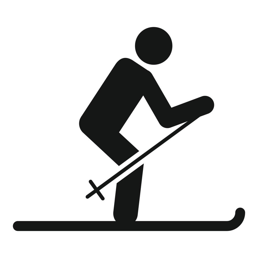 Mens ski icoon, gemakkelijk stijl vector