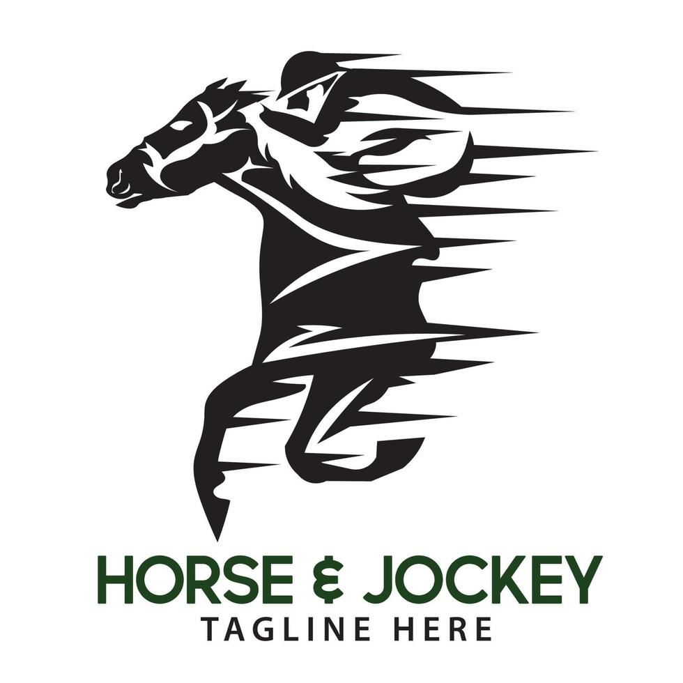 een jockey races zijn paard, geschikt voor logo van een racing club, stal en boerderij, net zo goed net zo paard racing evenementen vector