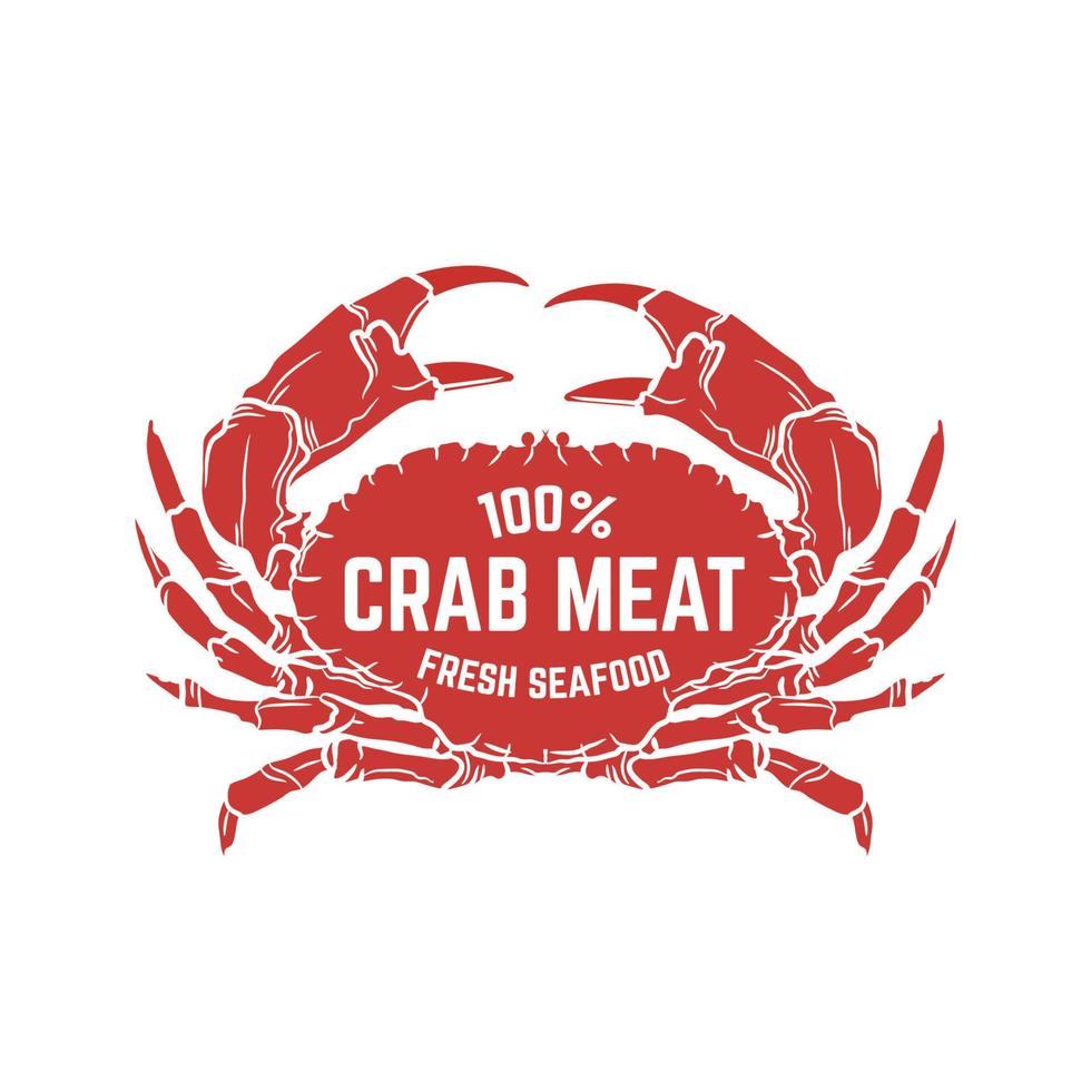 krab vector illustratie logo ontwerp, perfect voor zeevruchten restaurant logo en merk Product