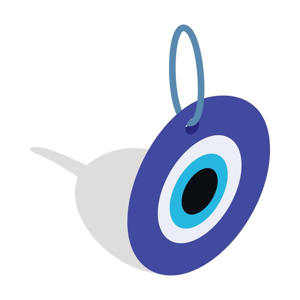 onheil oog, Turks amulet icoon, isometrische 3d stijl vector