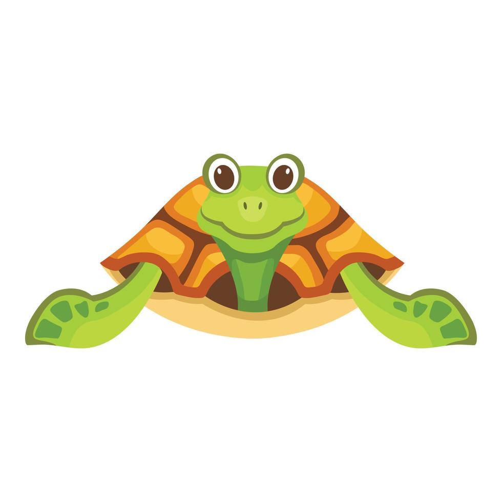 zittend schildpad icoon, tekenfilm stijl vector