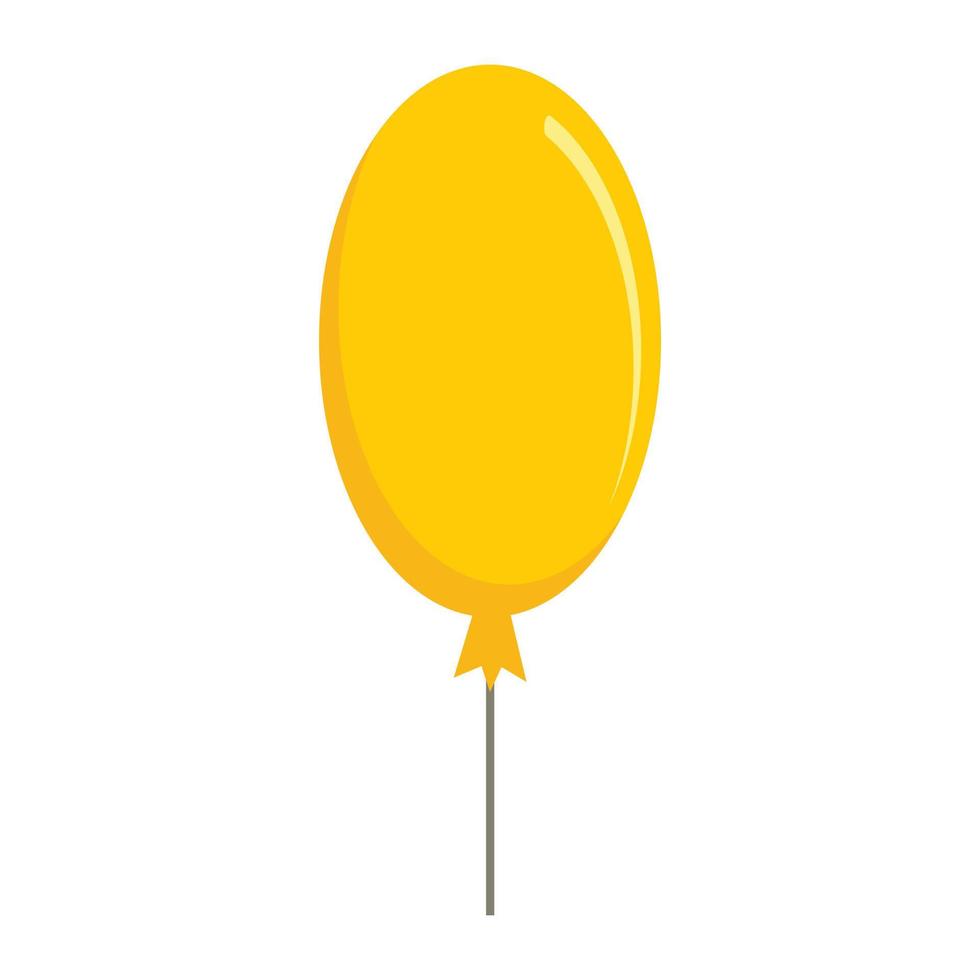 geel ballon icoon, vlak stijl vector
