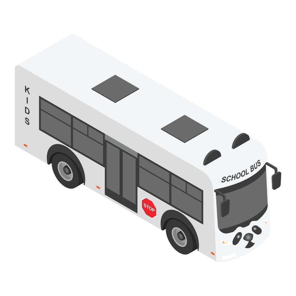 panda school- bus icoon, isometrische stijl vector