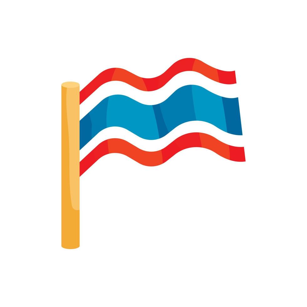 vlag van Thailand icoon, tekenfilm stijl vector