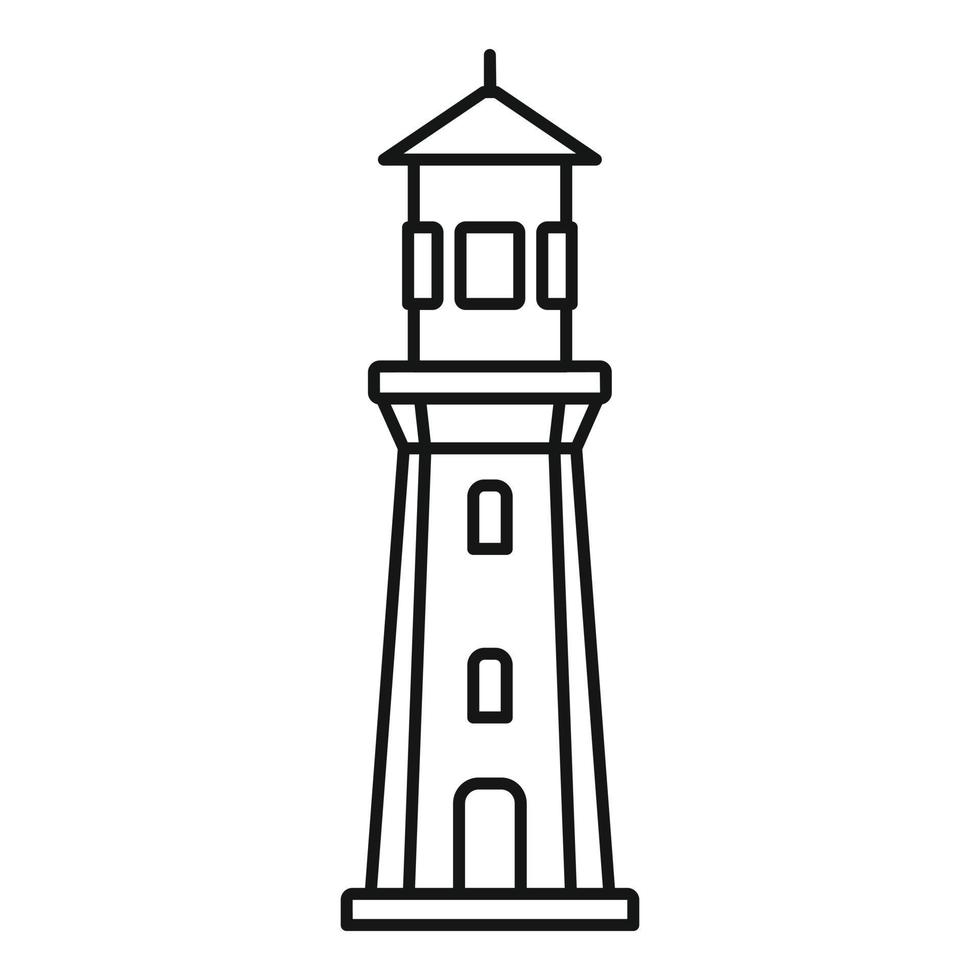 haven vuurtoren icoon, schets stijl vector