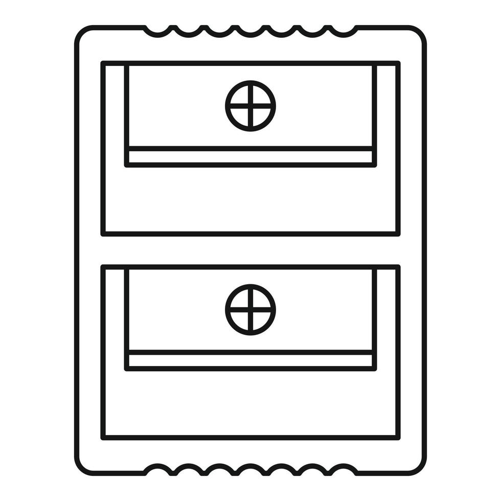 dubbele slijper icoon, schets stijl vector