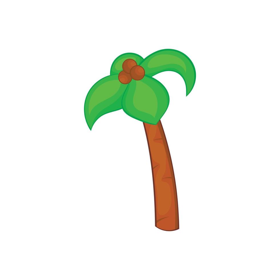 palm boom met kokosnoten icoon, tekenfilm stijl vector