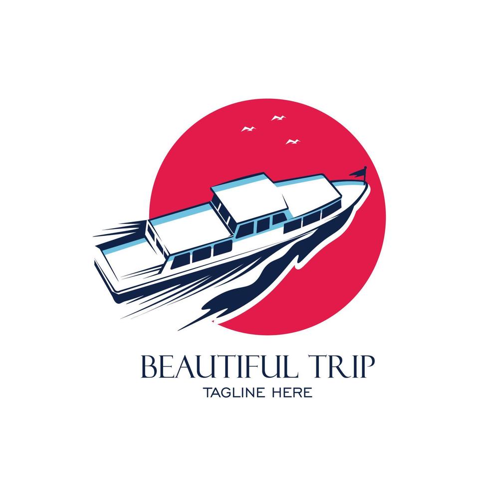 jacht schip vector illustratie logo ontwerp, perfect voor vip club en vakantie vakantie reis logo ook t overhemd ontwerp