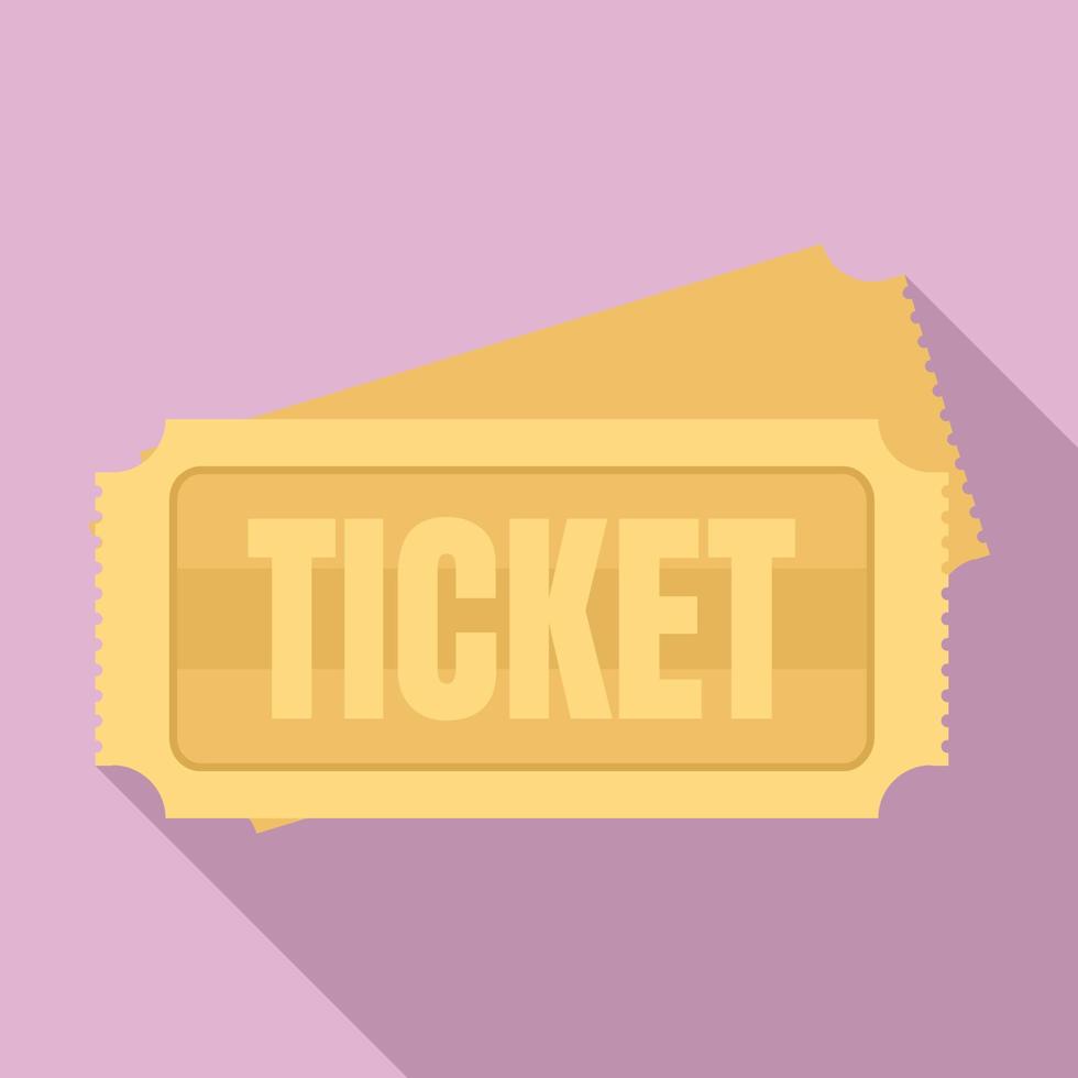 museum ticket icoon, vlak stijl vector