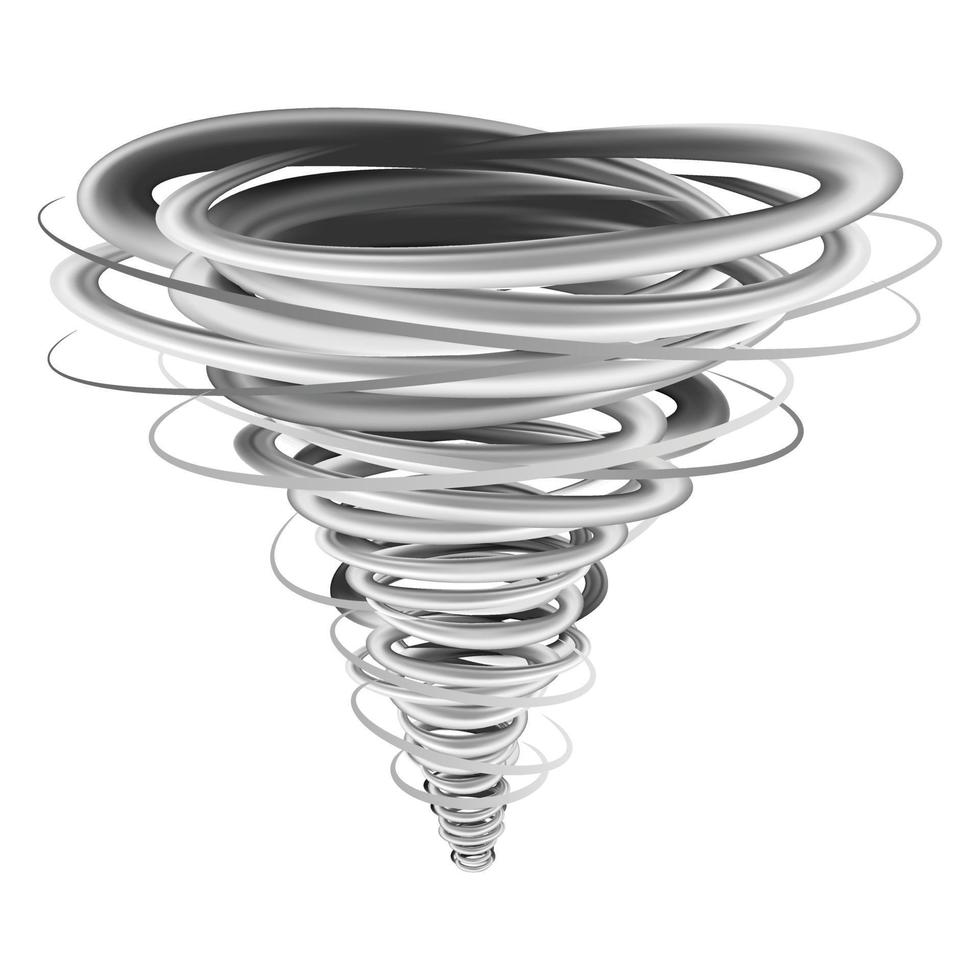 orkaan tornado model, realistisch stijl vector