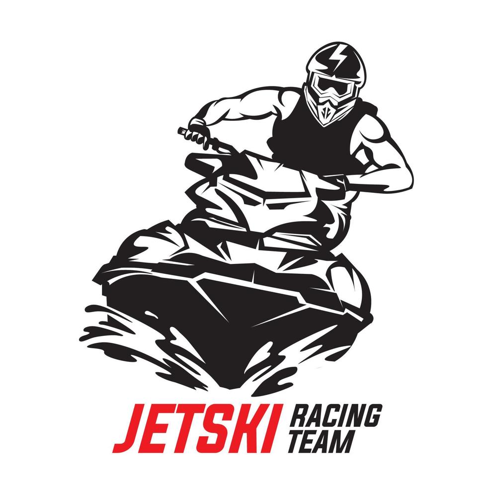 Jet ski water sport vector illustratie logo ontwerp, perfect voor club team logo en t-shirt ontwerp