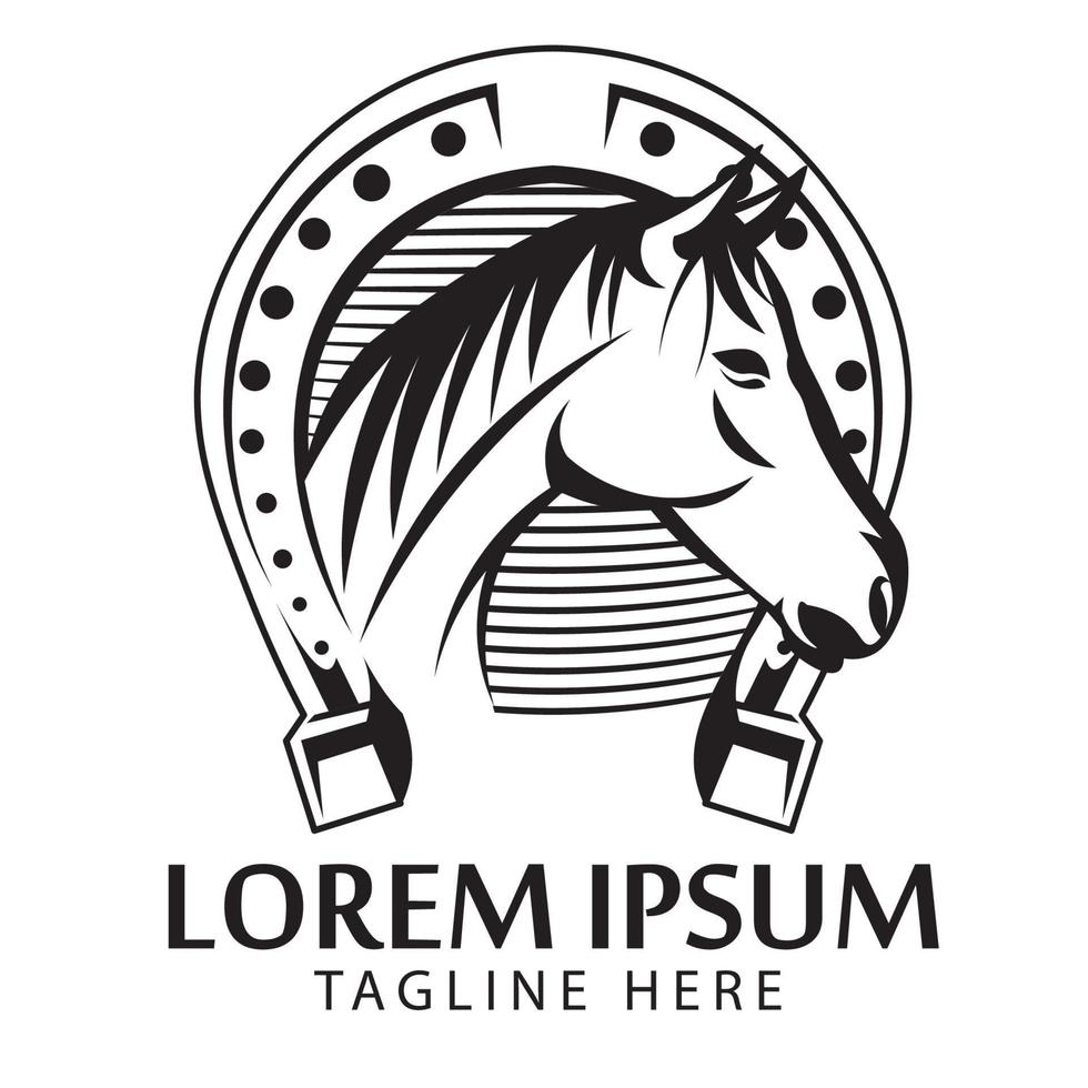 paard en schoen vector illustratie, perfect voor boerderij en paard schoen onderhoud bedrijf logo