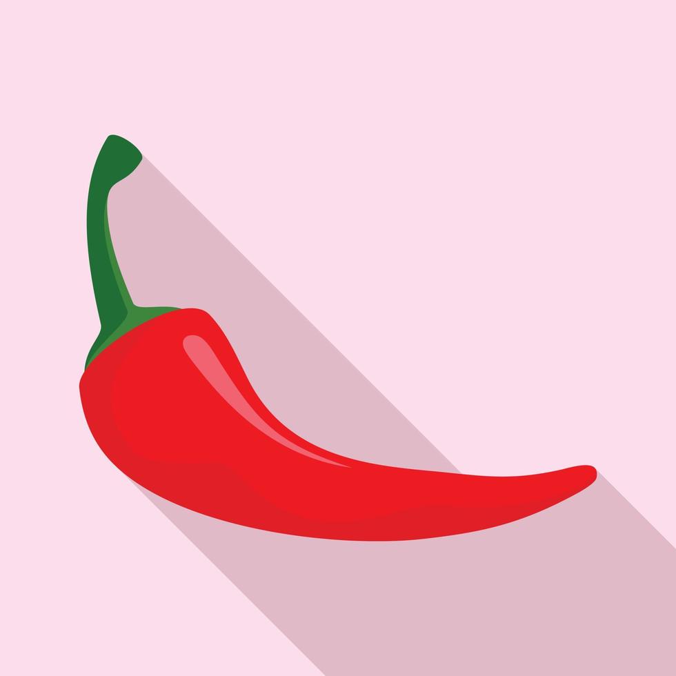 rood chili peper icoon, vlak stijl vector