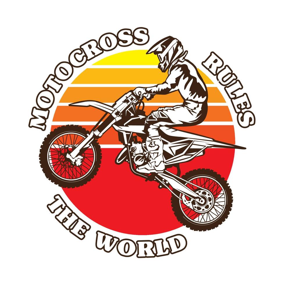 motorcross enduro beklimmen vector illustratie, perfect voor t-shirt ontwerp en kampioenschap evenement logo ontwerp