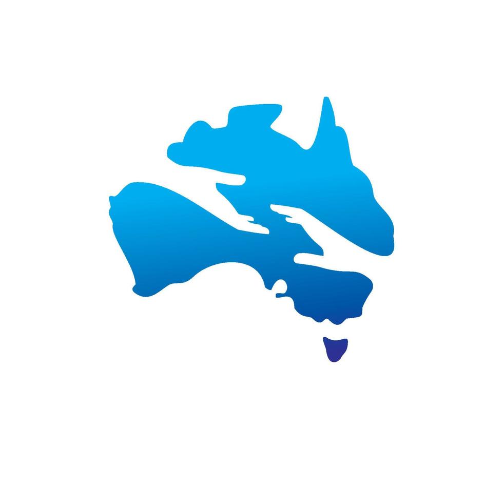 Australisch liefdadigheid logo met helpen hand- symbool silhouet in Australië kaart vector