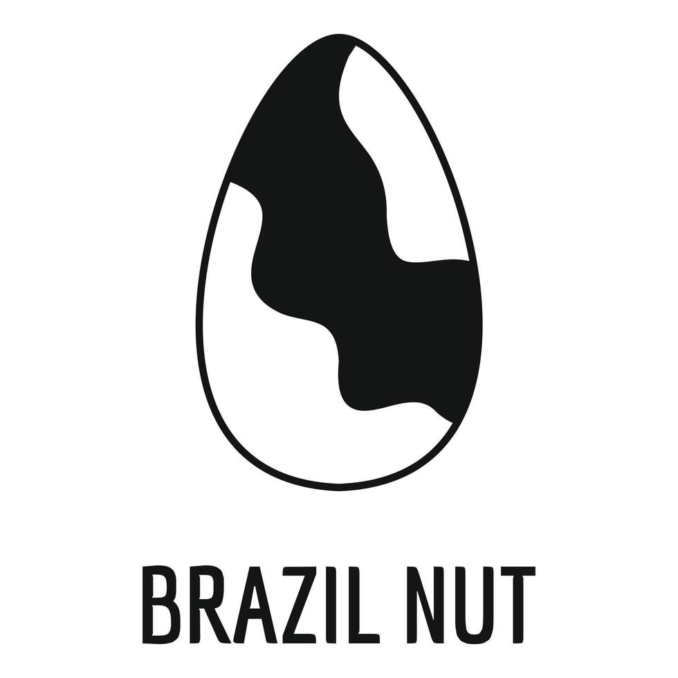 Brazilië noot icoon, gemakkelijk stijl vector