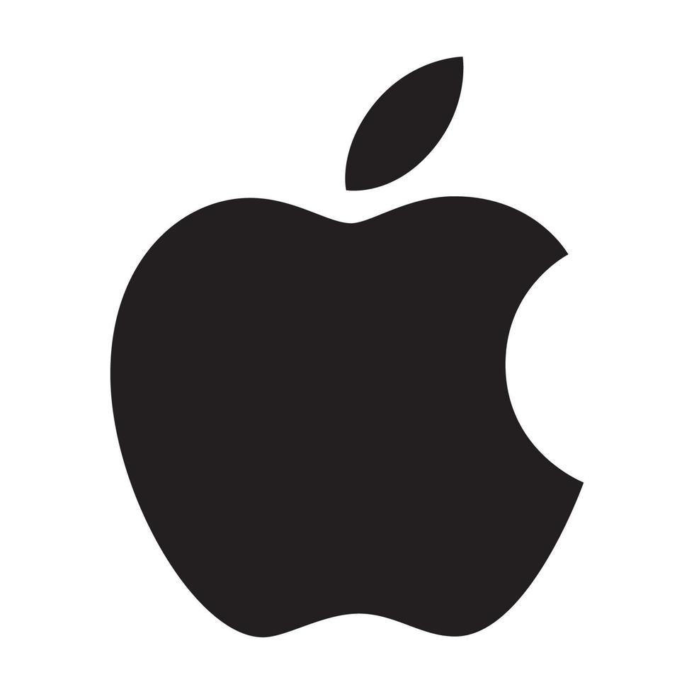 appel zwart logo Aan transparant achtergrond vector