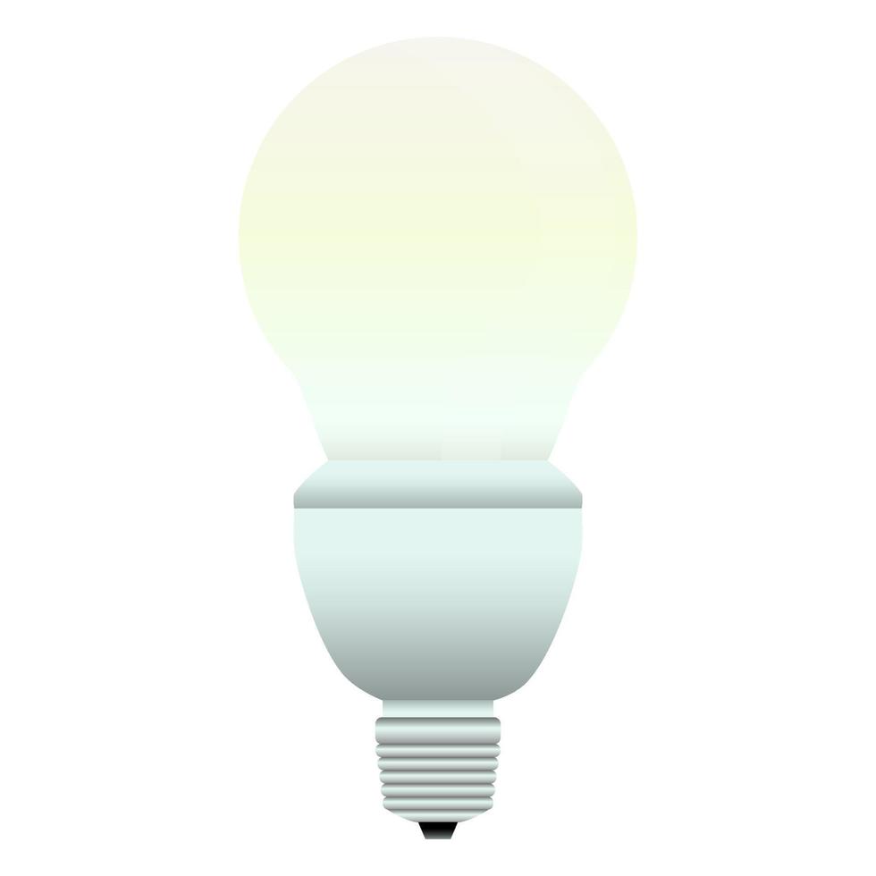 licht lamp LED in realistisch stijl. gloeiend en energie besparing. kleurrijk vector illustratie geïsoleerd Aan wit achtergrond.