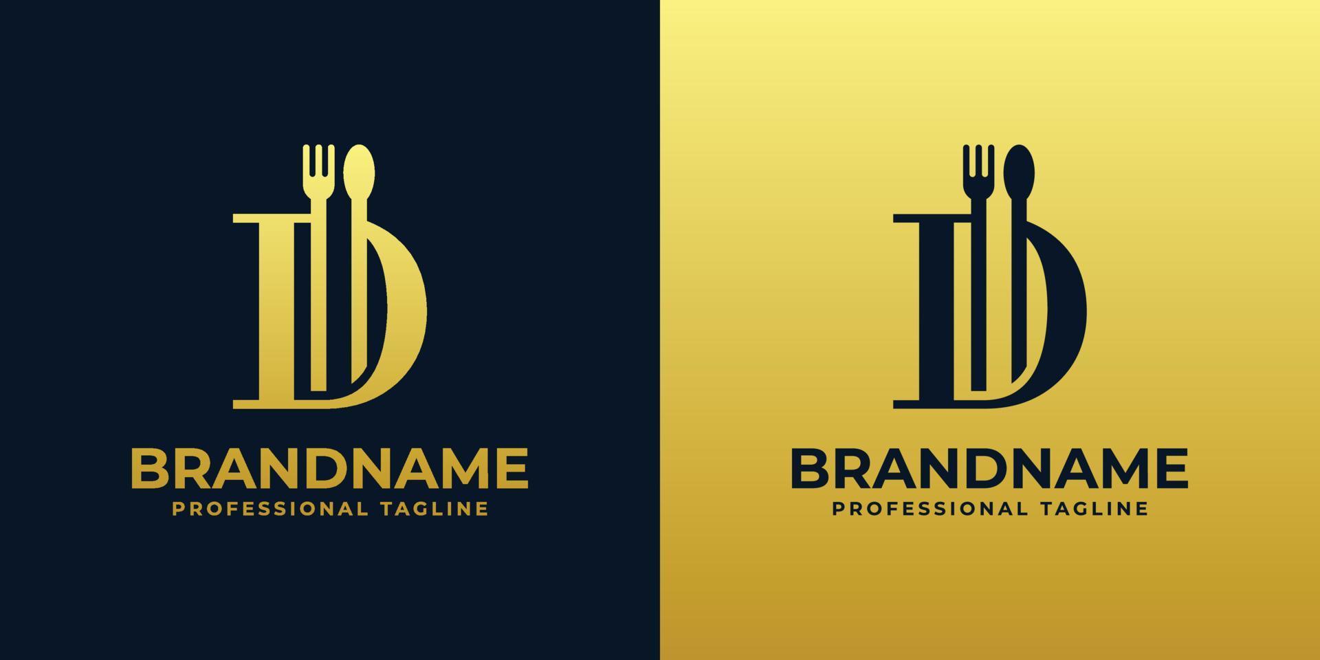 brief d restaurant logo, geschikt voor ieder bedrijf verwant naar restaurant, cafe, catering met d initialen. vector