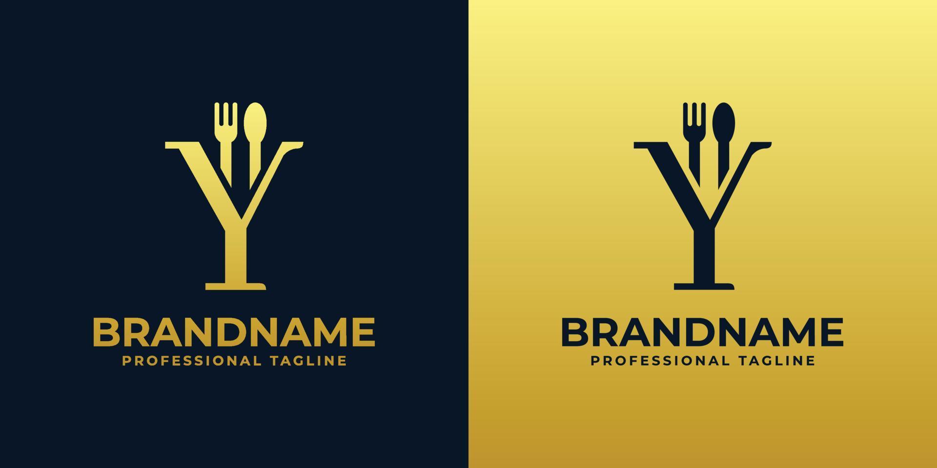 brief y restaurant logo, geschikt voor ieder bedrijf verwant naar restaurant, cafe, catering met y initialen. vector