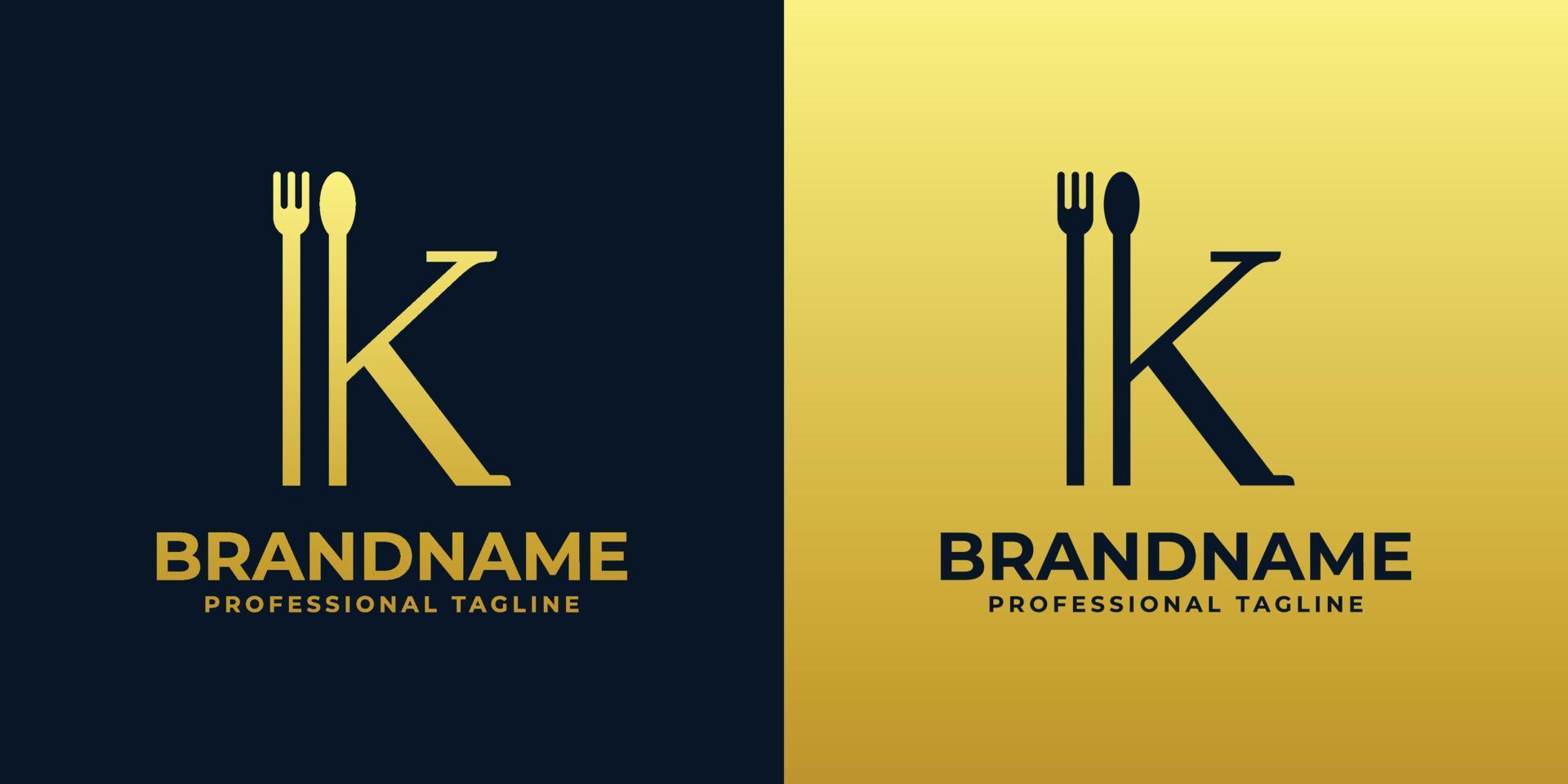 brief k restaurant logo, geschikt voor ieder bedrijf verwant naar restaurant, cafe, catering met k initialen. vector