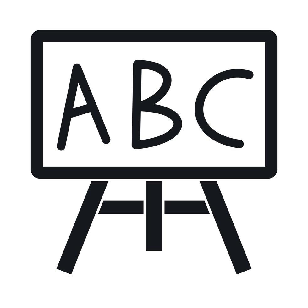 schoolbord met de brieven abc icoon, gemakkelijk stijl vector