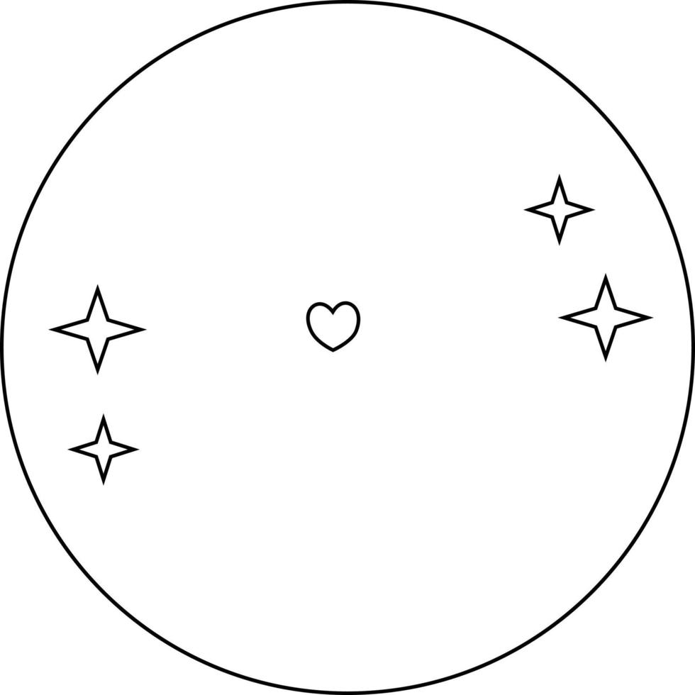 ronde kader met sterren en hart. vector