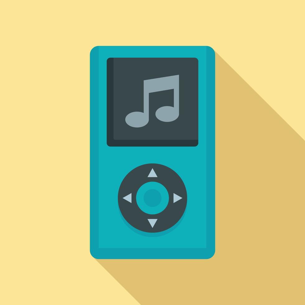 portable muziek- speler icoon, vlak stijl vector