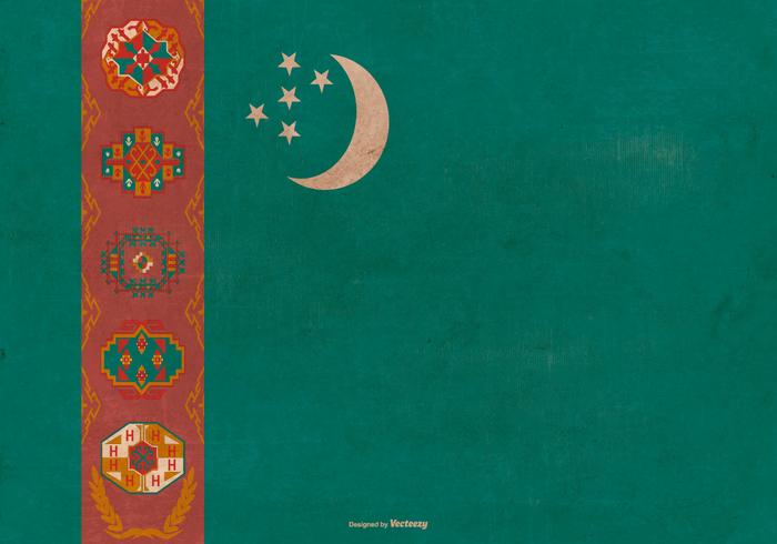 Vlag Grunge van Turkmenistan vector