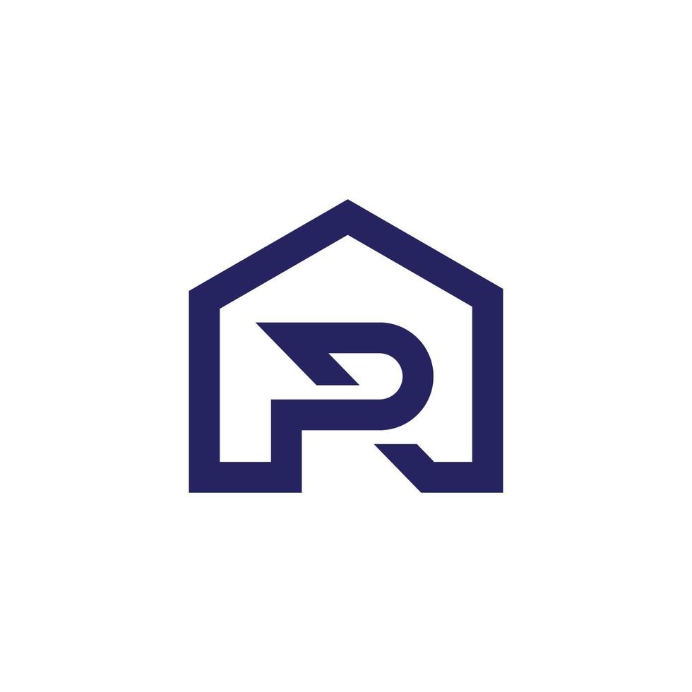 r huis logo ontwerp vector