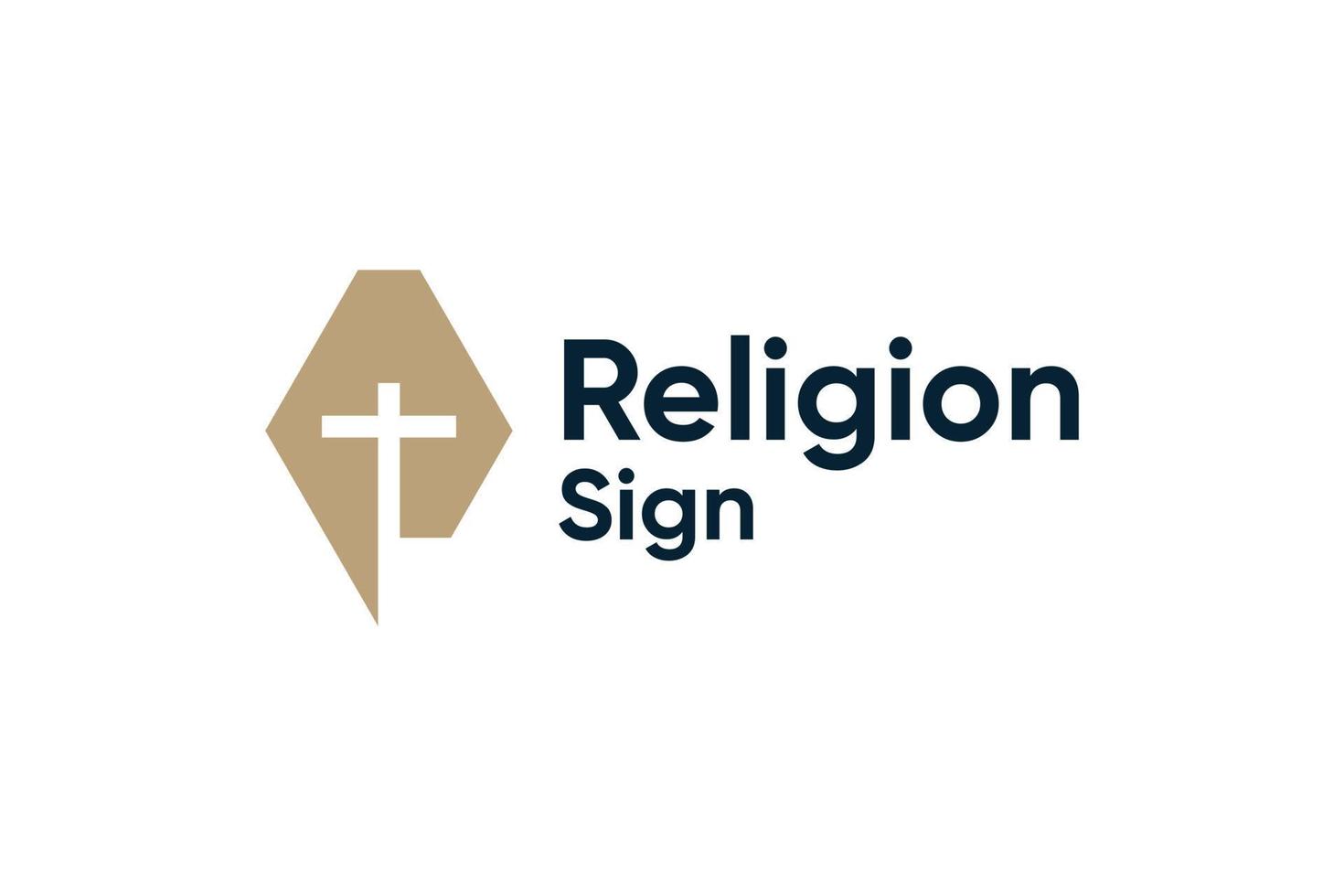 religieus kerk kruis logo vector ontwerp
