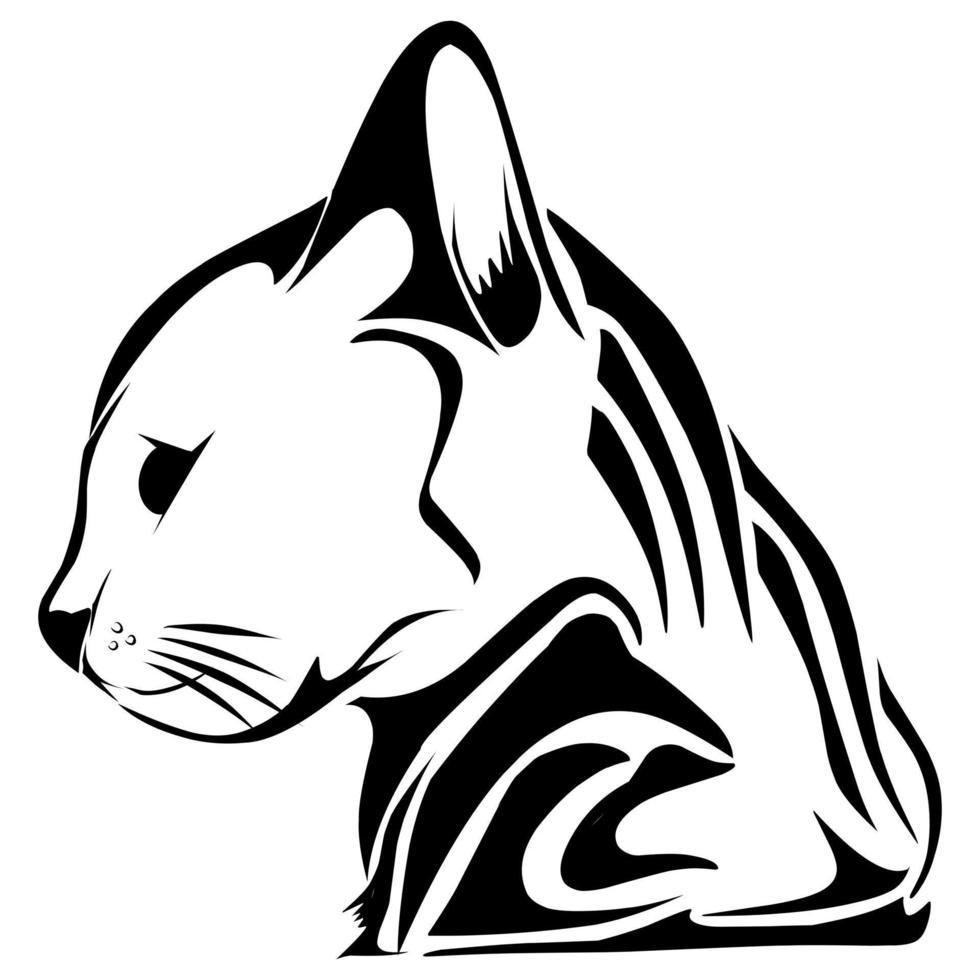 tribal kat tatoeëren vector ontwerp geschikt voor stickers, logo's, en anderen