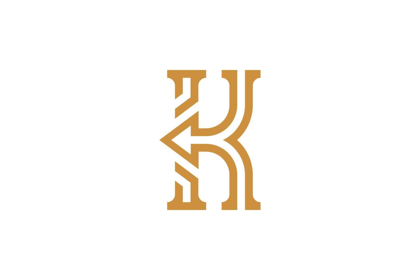 k brief kleurrijk logo vector