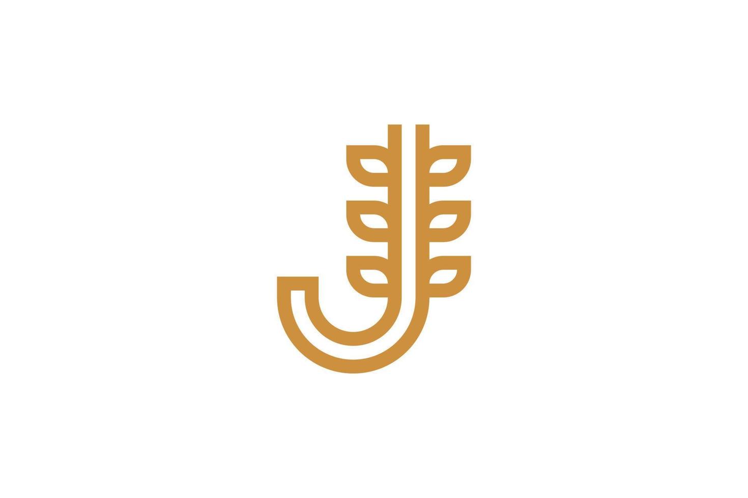 luxe brief j logo vector