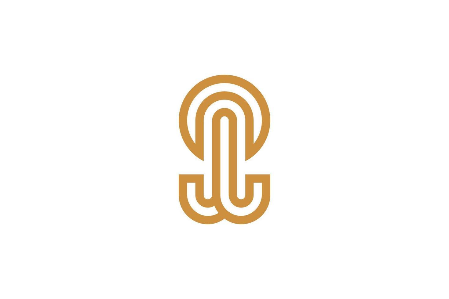 luxe brief j logo vector