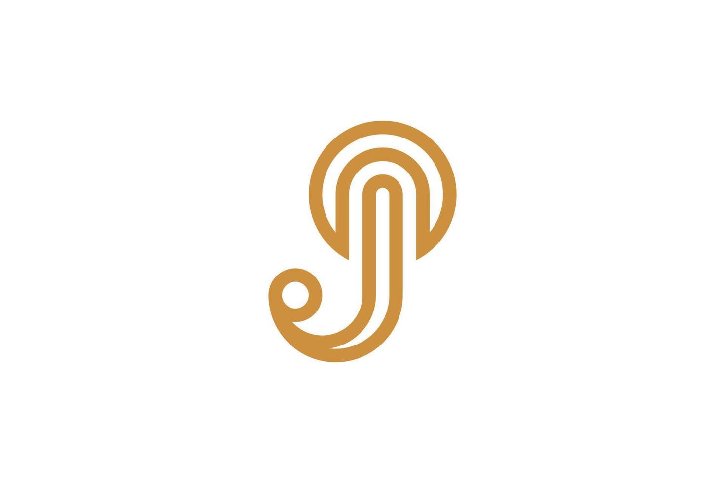 luxe brief j logo vector