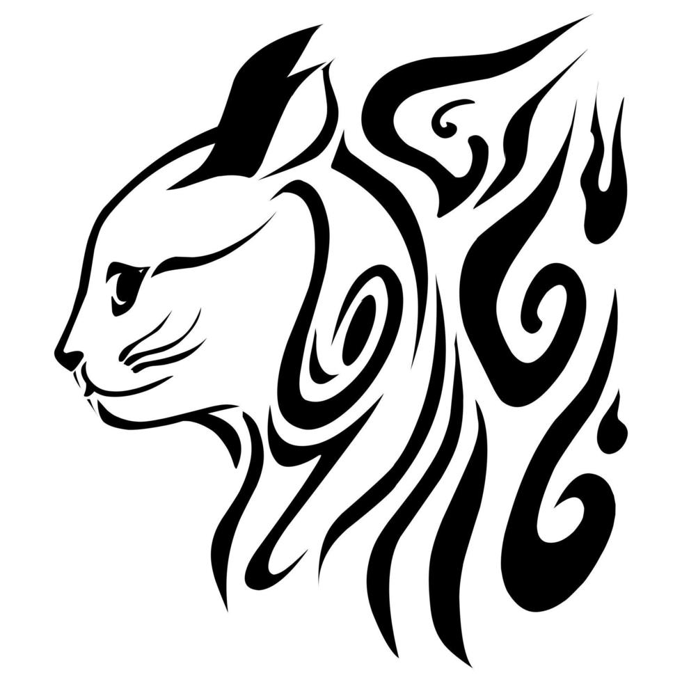 tribal kat tatoeëren vector ontwerp geschikt voor stickers, logo's, en anderen