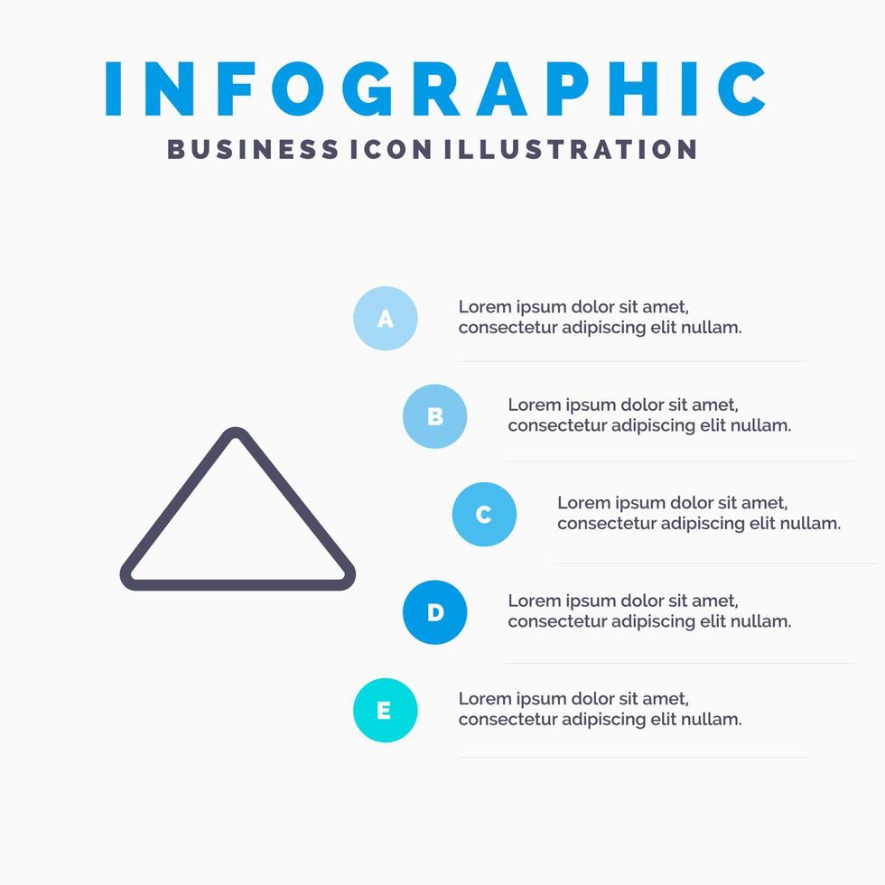 pijl omhoog Speel video lijn icoon met 5 stappen presentatie infographics achtergrond vector