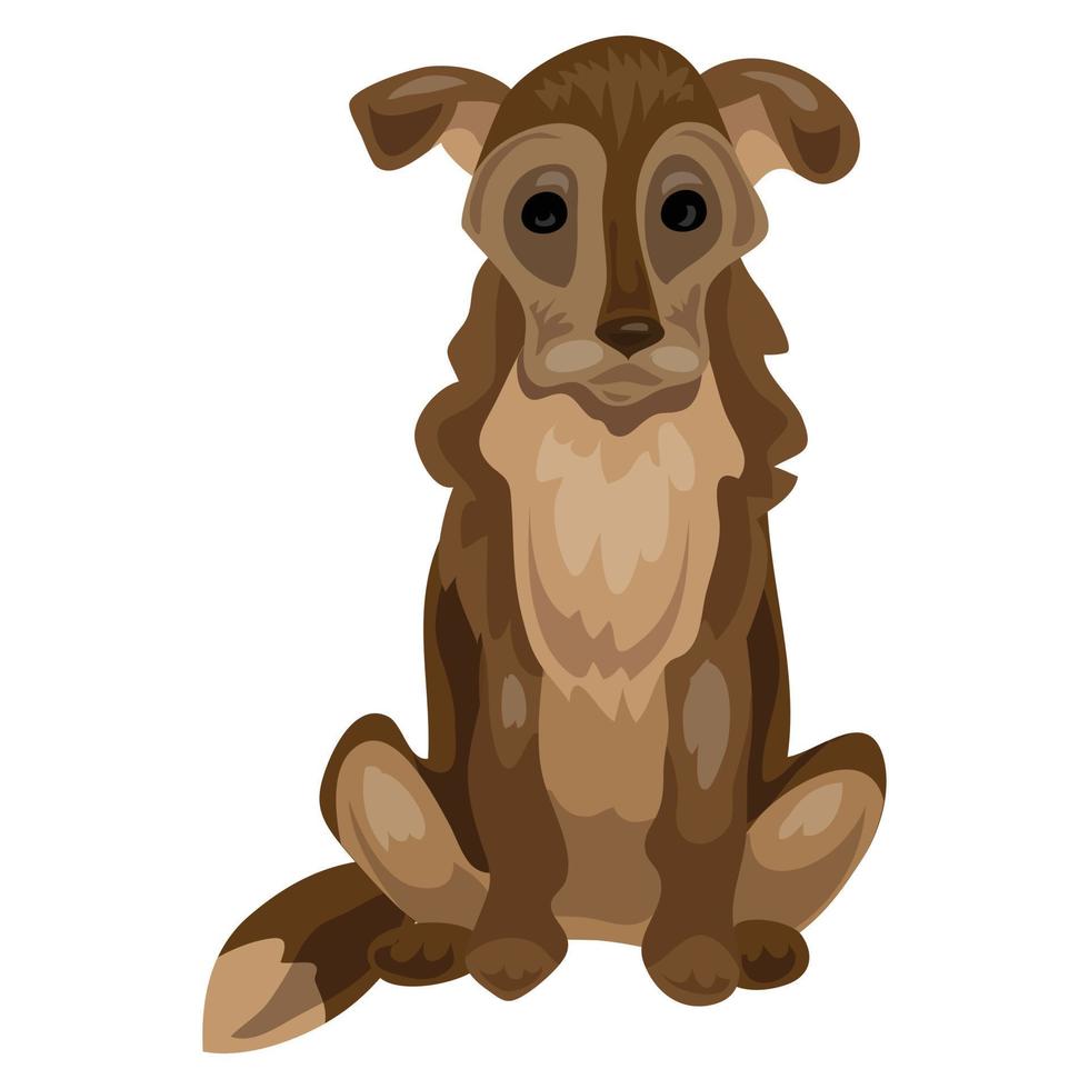 oud hond icoon, tekenfilm stijl vector