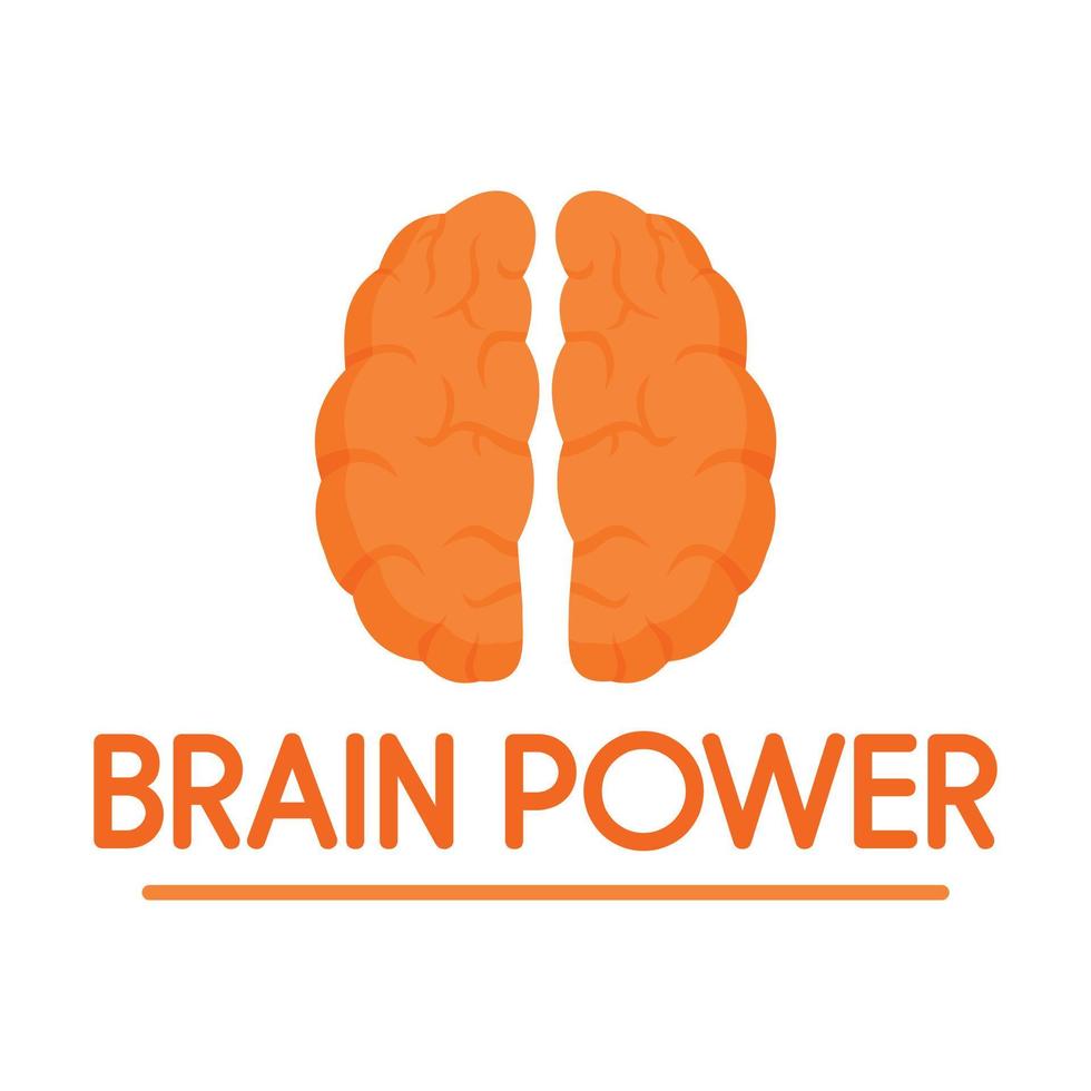 menselijk hersenen macht logo, vlak stijl vector