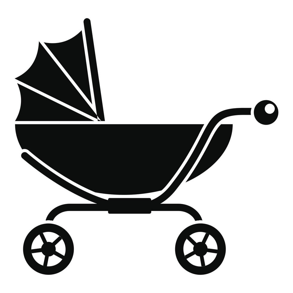 klassiek baby kinderwagen icoon, gemakkelijk stijl vector