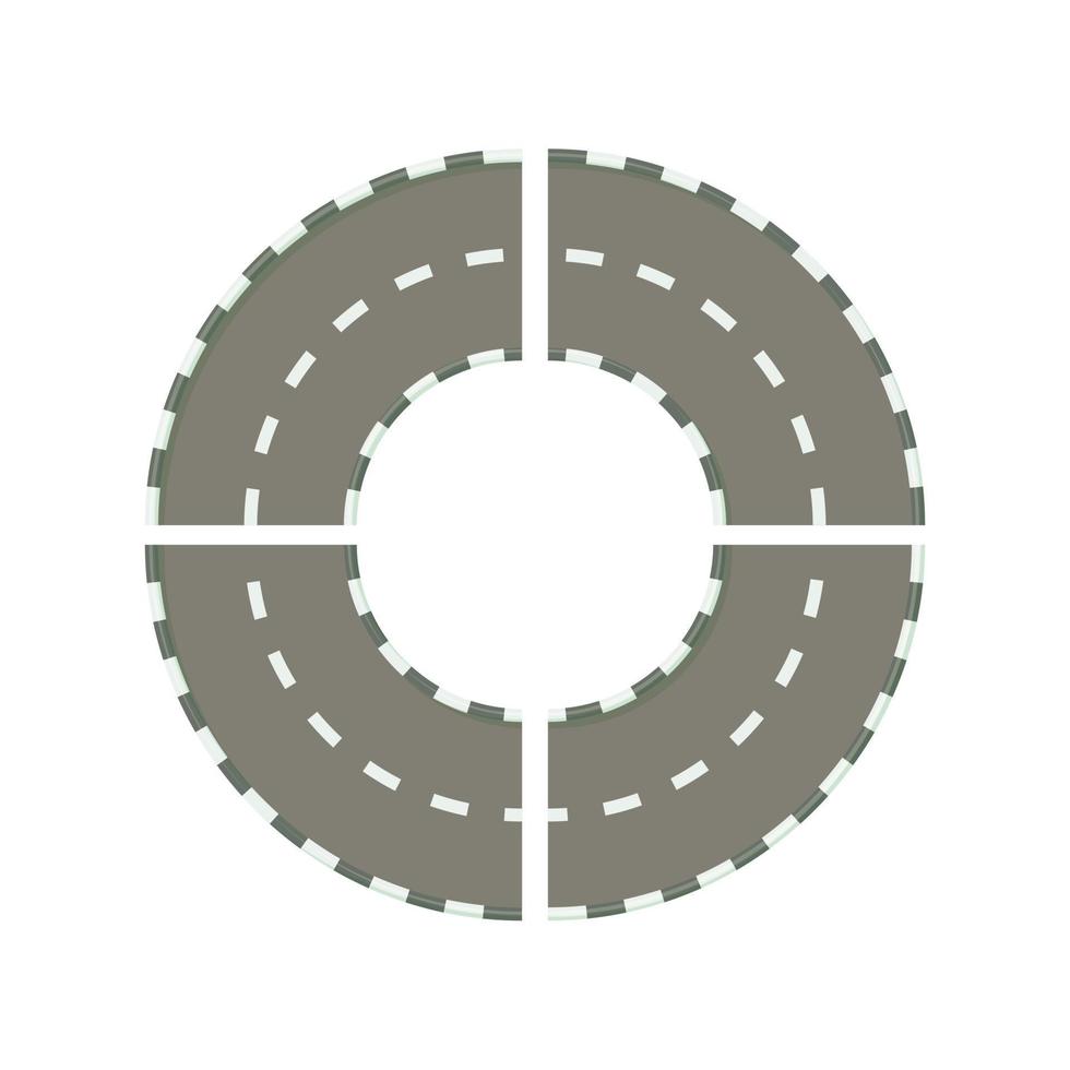 geasfalteerd weg cirkel icoon, tekenfilm stijl vector