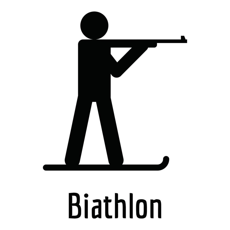 biatlon icoon, gemakkelijk stijl. vector