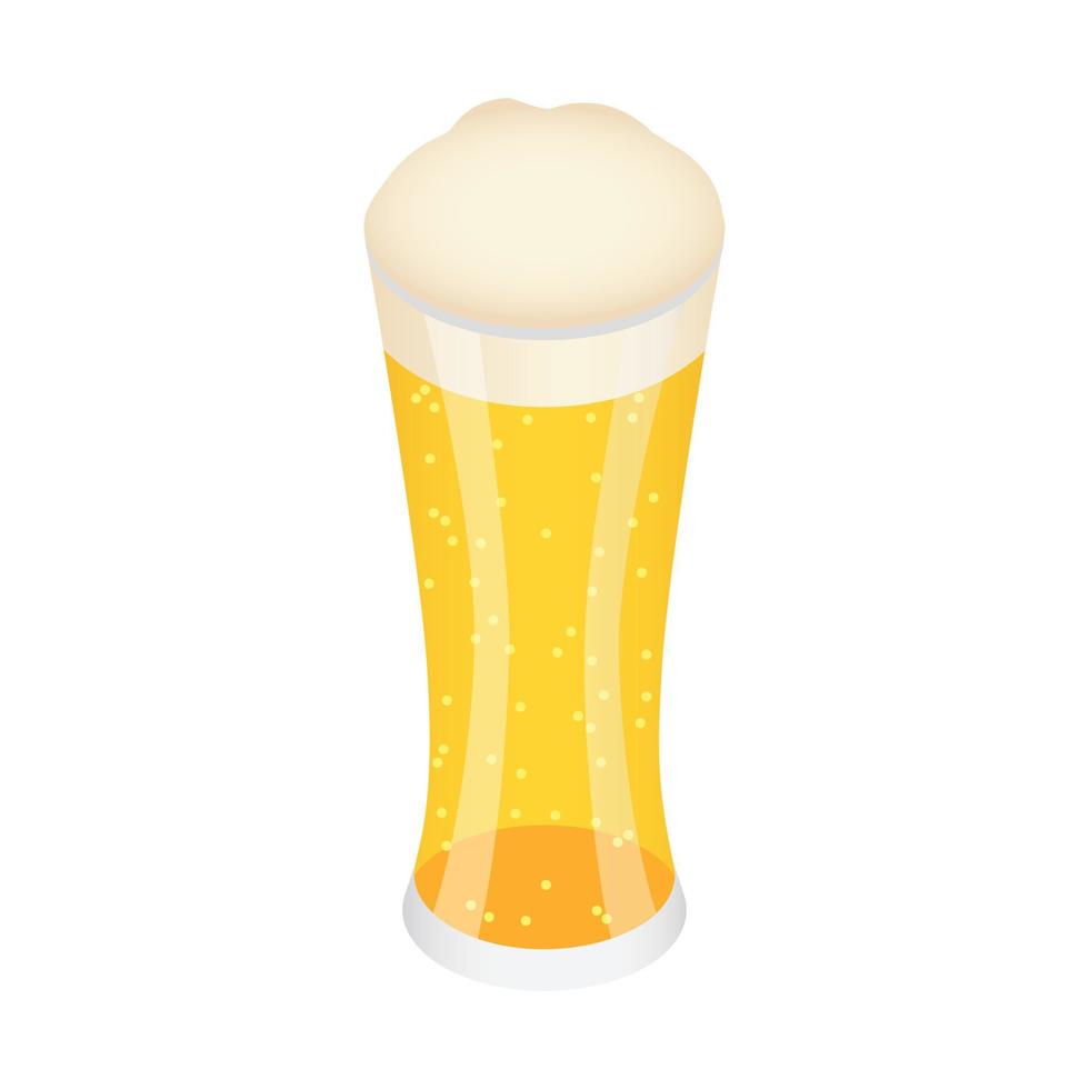 glas van Duitse bier icoon, isometrische stijl vector
