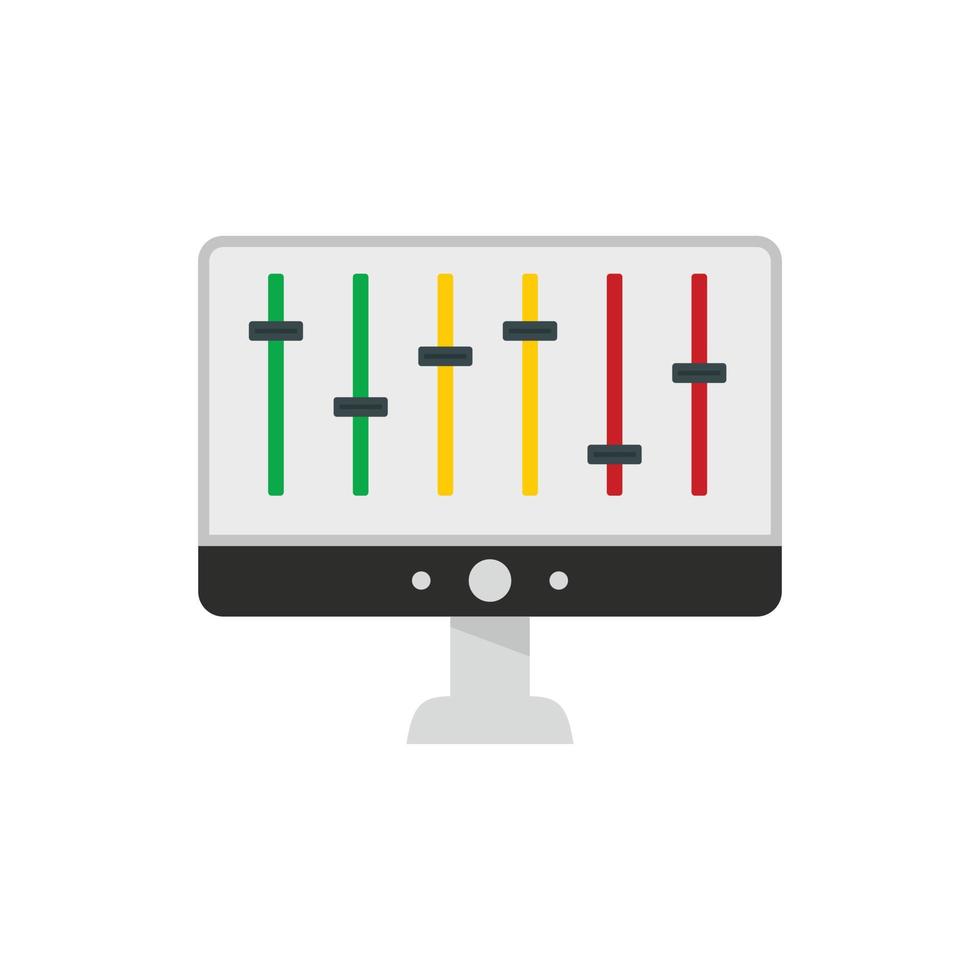 equalizer Aan toezicht houden op icoon, vlak stijl vector