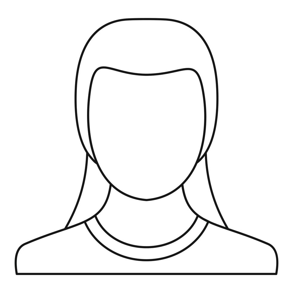 nieuw vrouw avatar icoon vector dun lijn