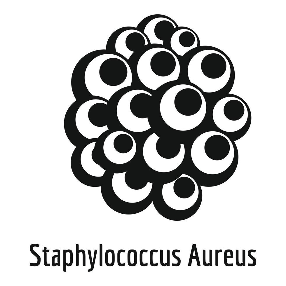 staphylococcus aureus icoon, gemakkelijk stijl. vector