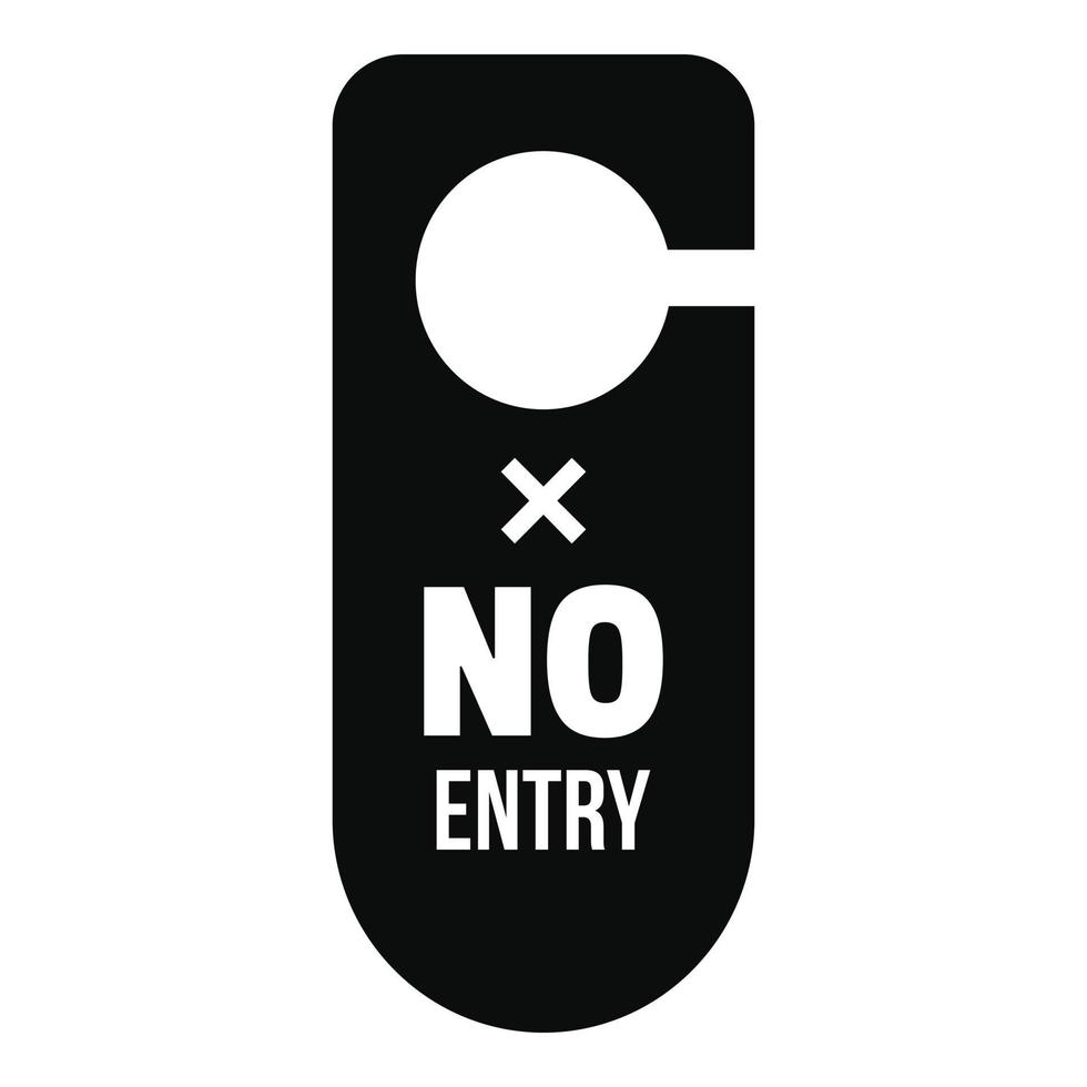 Nee binnenkomst hanger label icoon, gemakkelijk stijl vector