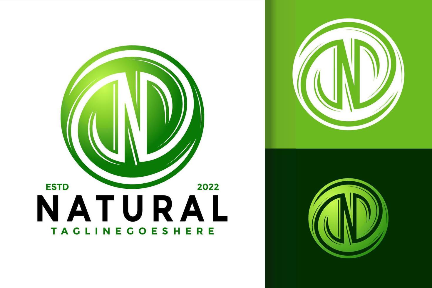 n natuurlijk blad logo ontwerp, merk identiteit logos vector, modern logo, logo ontwerpen vector illustratie sjabloon